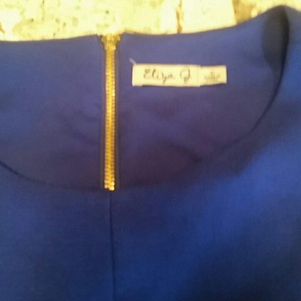 ELIZA J l  Ponte knit Skater Dress Royal Blue C6 - Picture 3 of 6